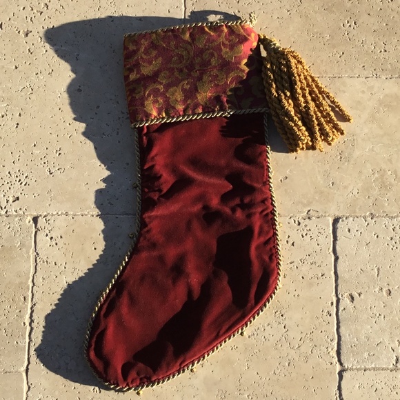 Sweet Dreams Red and Gold Holiday Stocking - Picture 2 of 7